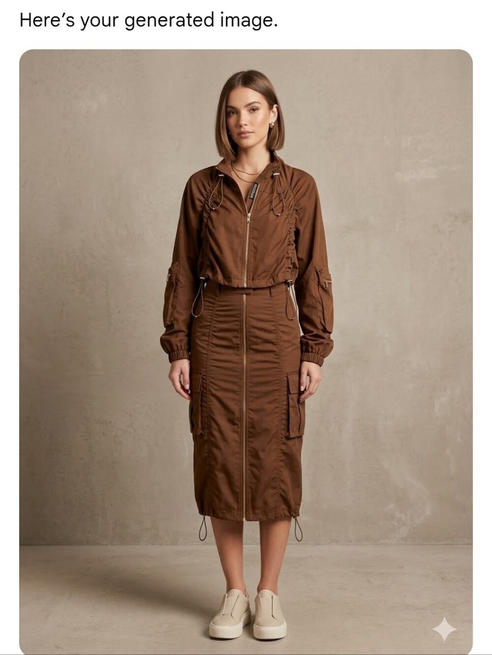 Womens Cropped Drawstring Jacket - - Picture 1 of 6